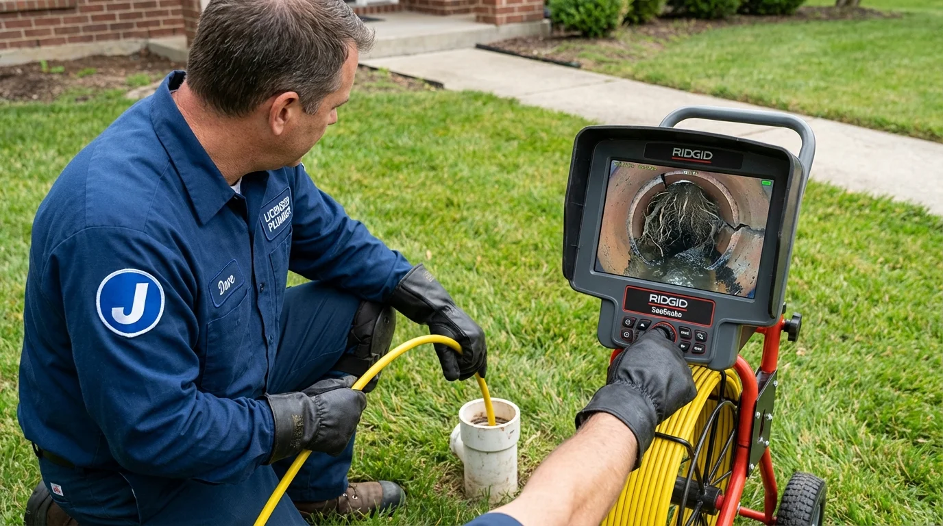 Sewer camera inspection being performed by Johns Plumbing LLC in Hurricane